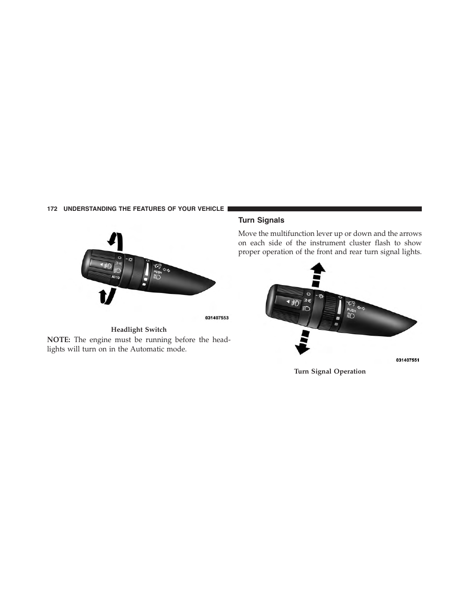 Turn signals | Jeep 2015 Wrangler - Owner Manual User Manual | Page 174 / 695