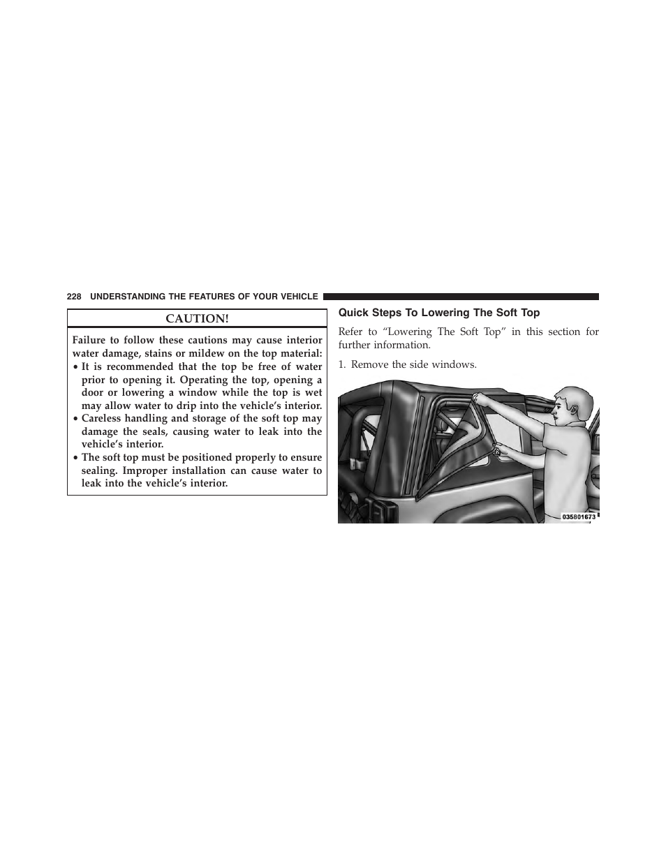 Quick steps to lowering the soft top | Jeep 2015 Wrangler - Owner Manual User Manual | Page 230 / 695