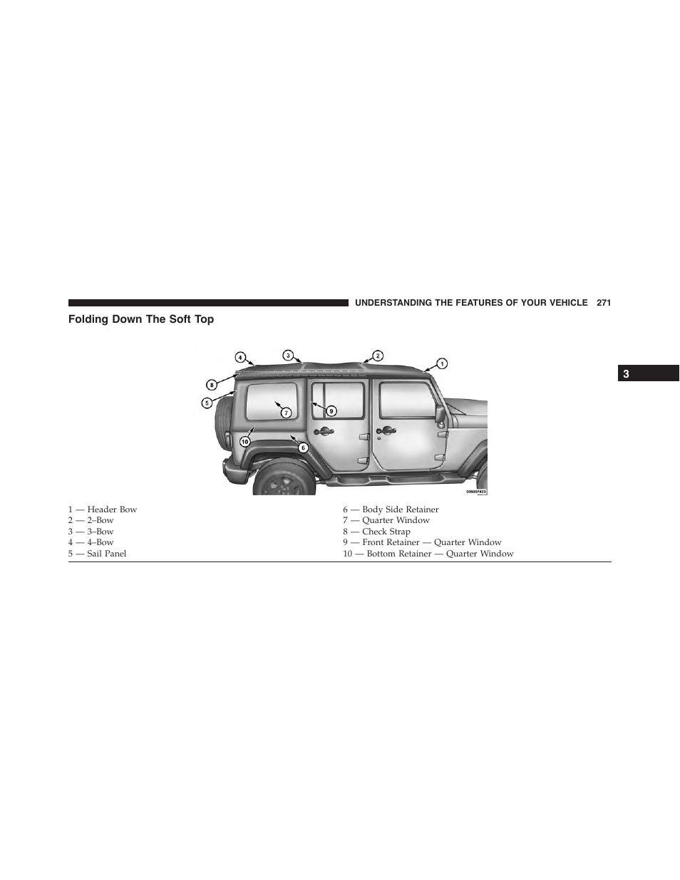 Folding down the soft top | Jeep 2015 Wrangler - Owner Manual User Manual | Page 273 / 695