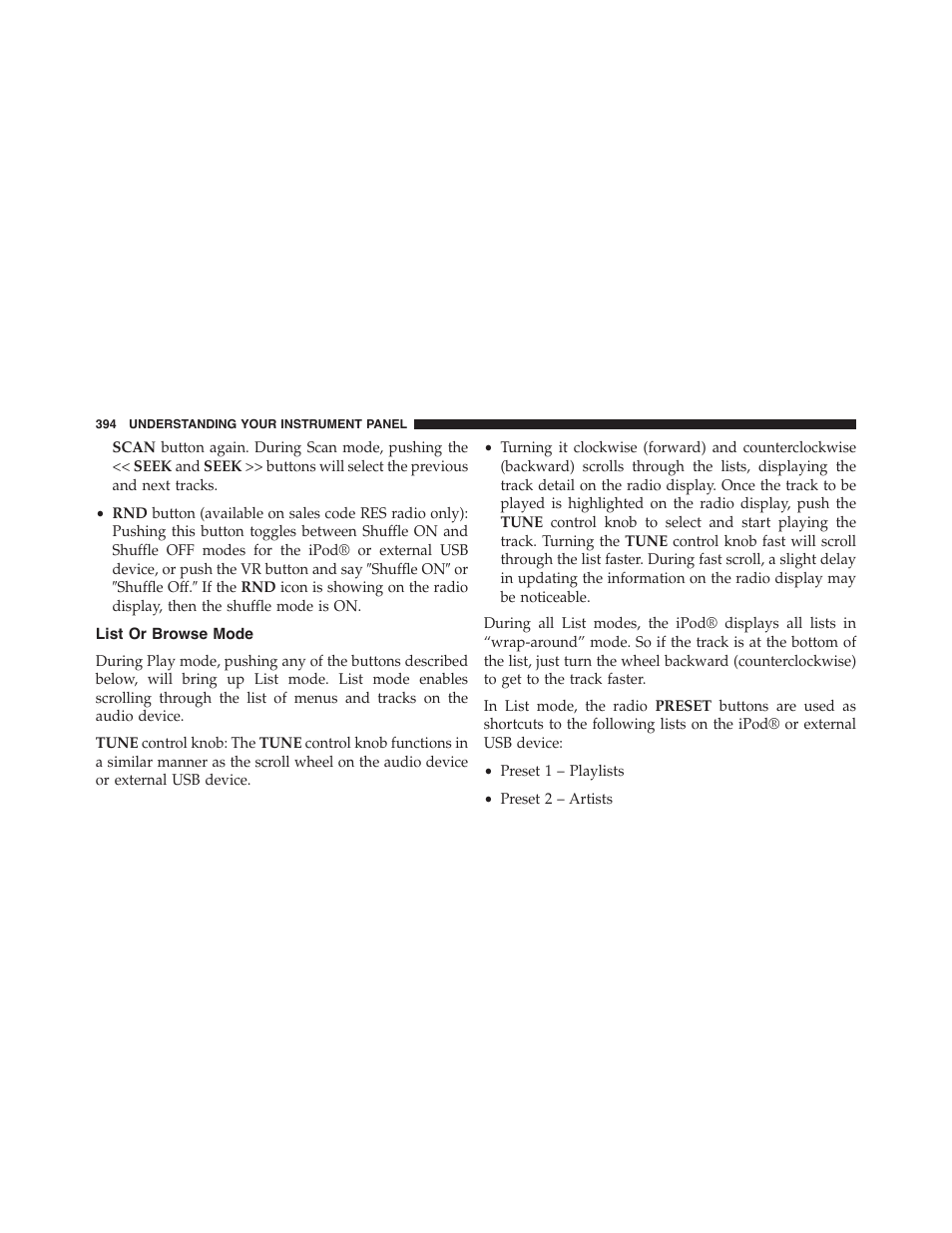 List or browse mode | Jeep 2015 Wrangler - Owner Manual User Manual | Page 396 / 695