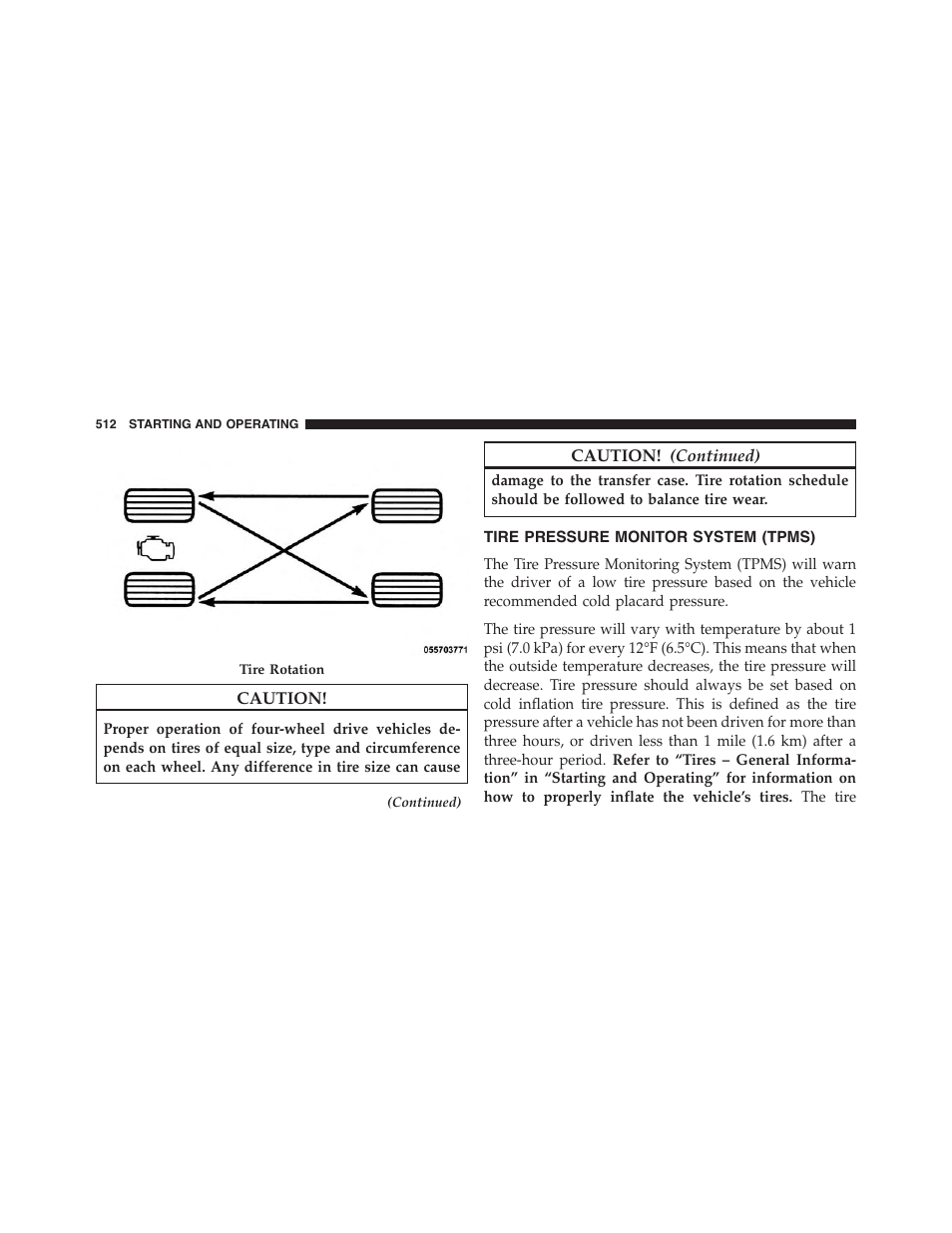 Tire pressure monitor system (tpms) | Jeep 2015 Wrangler - Owner Manual User Manual | Page 514 / 695