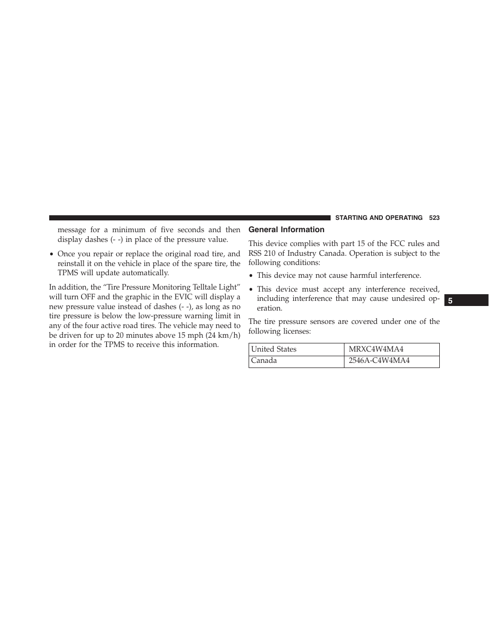 General information | Jeep 2015 Wrangler - Owner Manual User Manual | Page 525 / 695