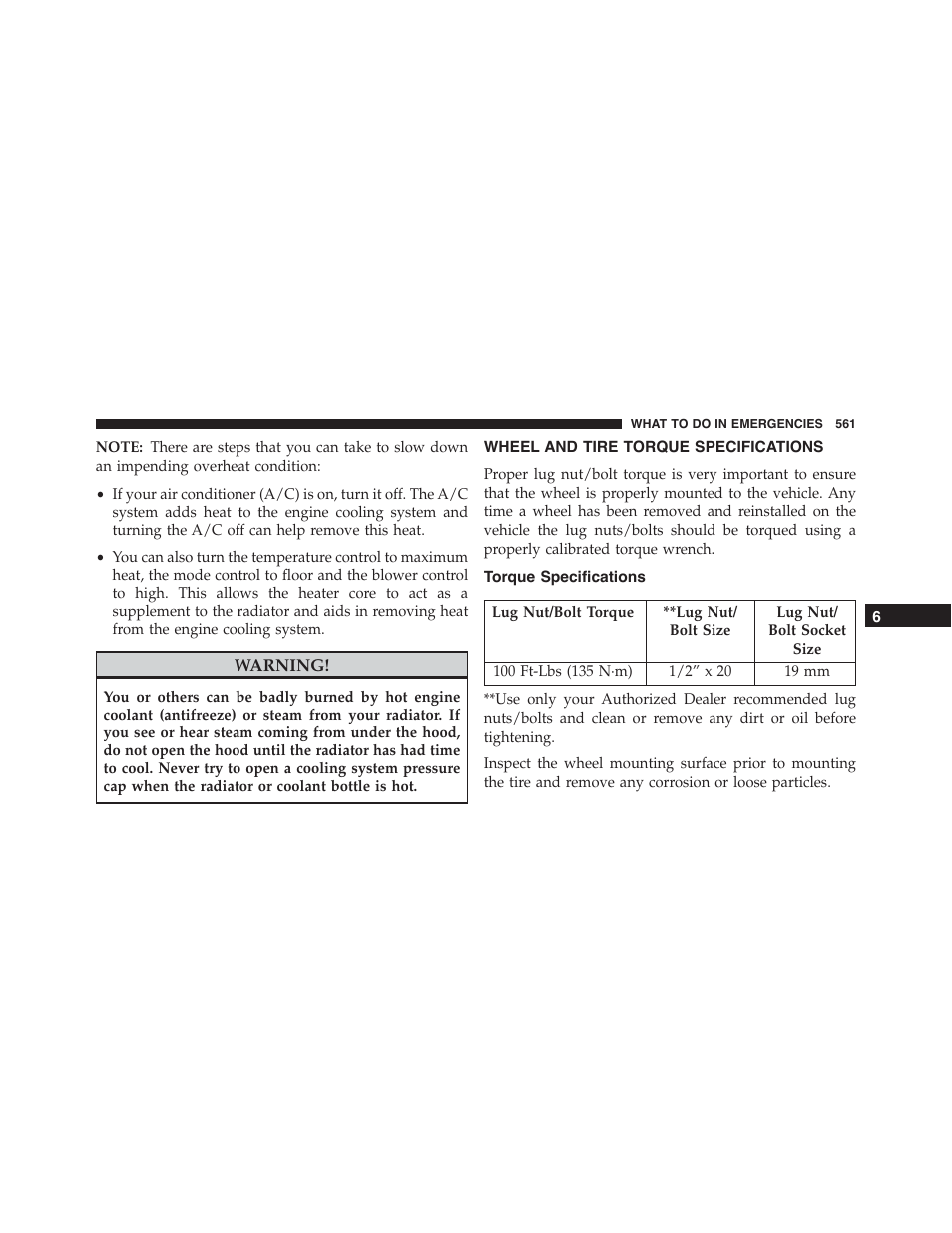 Wheel and tire torque specifications, Torque specifications, Wheel and tire torque | Specifications | Jeep 2015 Wrangler - Owner Manual User Manual | Page 563 / 695
