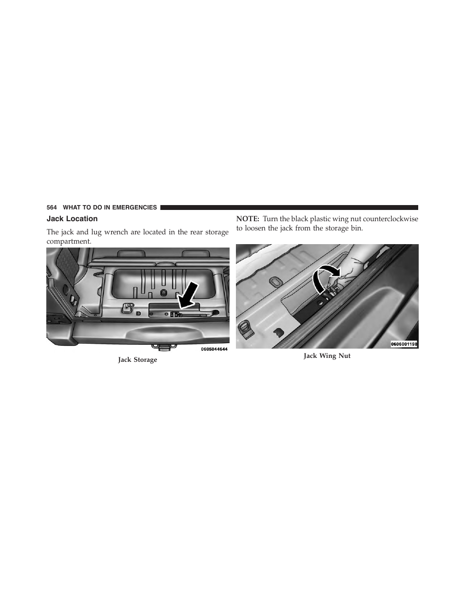 Jack location | Jeep 2015 Wrangler - Owner Manual User Manual | Page 566 / 695