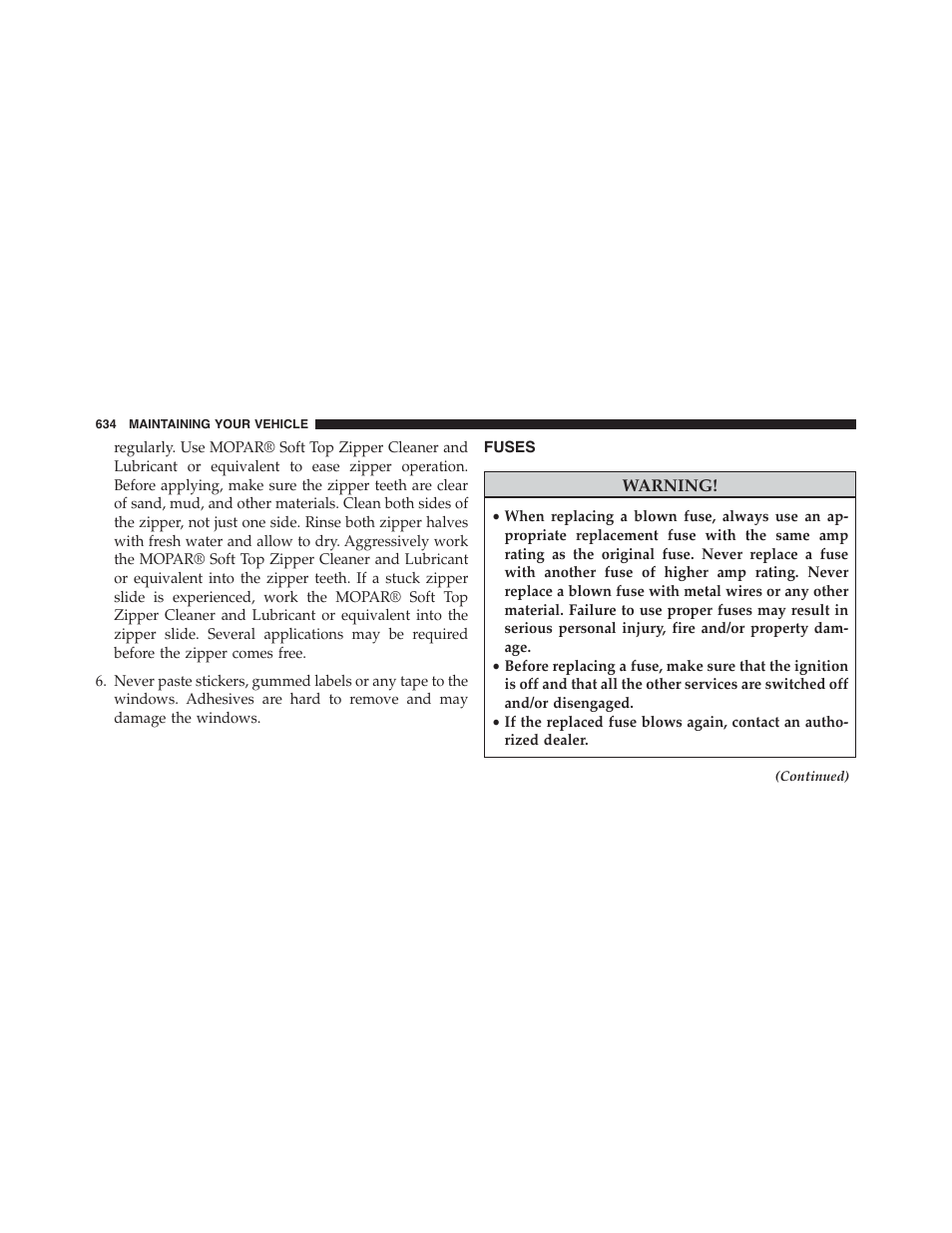 Fuses | Jeep 2015 Wrangler - Owner Manual User Manual | Page 636 / 695