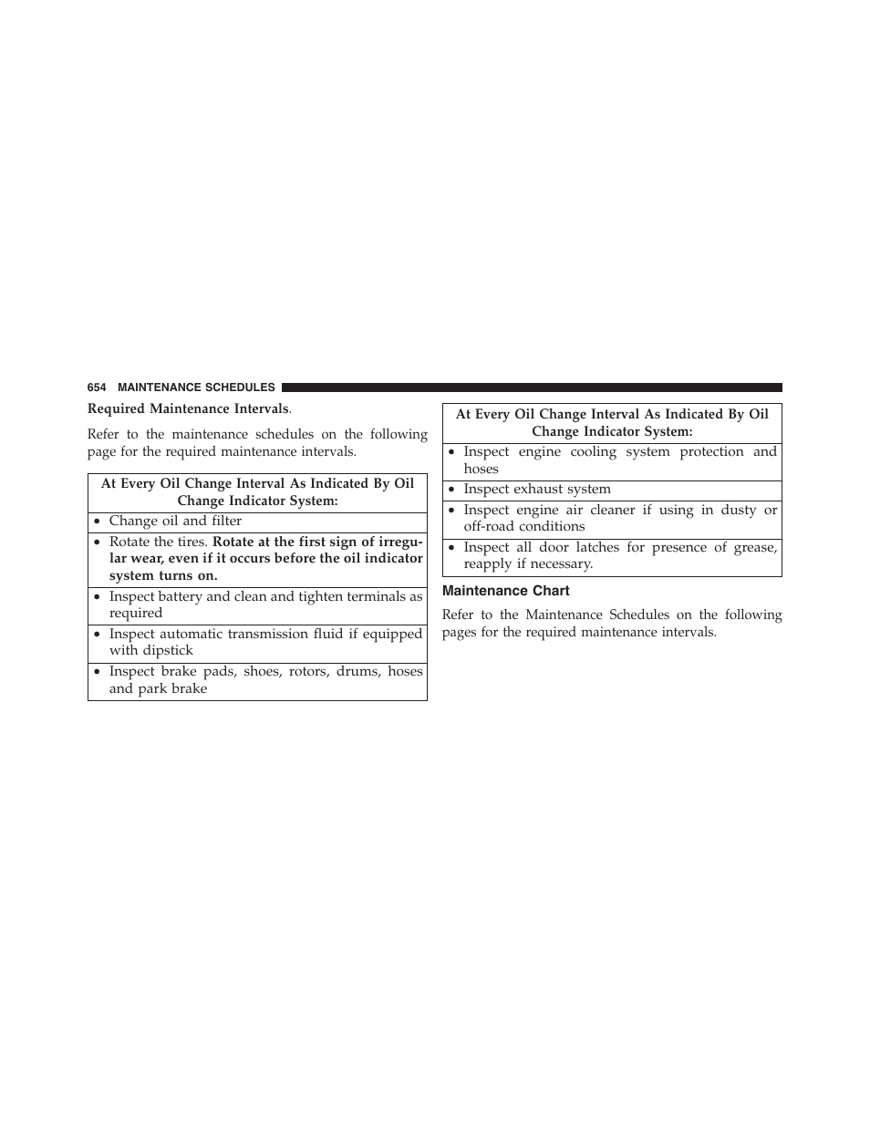 Maintenance chart | Jeep 2015 Wrangler - Owner Manual User Manual | Page 656 / 695