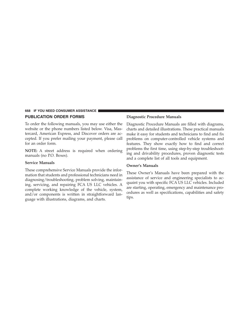Publication order forms | Jeep 2015 Wrangler - Owner Manual User Manual | Page 670 / 695