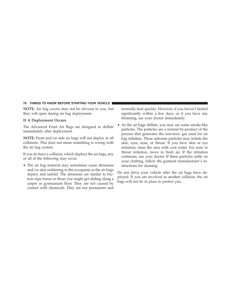 If a deployment occurs | Jeep 2015 Wrangler - Owner Manual User Manual | Page 72 / 695