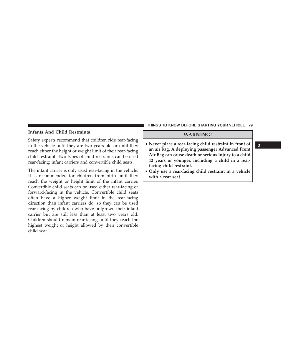 Infants and child restraints | Jeep 2015 Wrangler - Owner Manual User Manual | Page 81 / 695