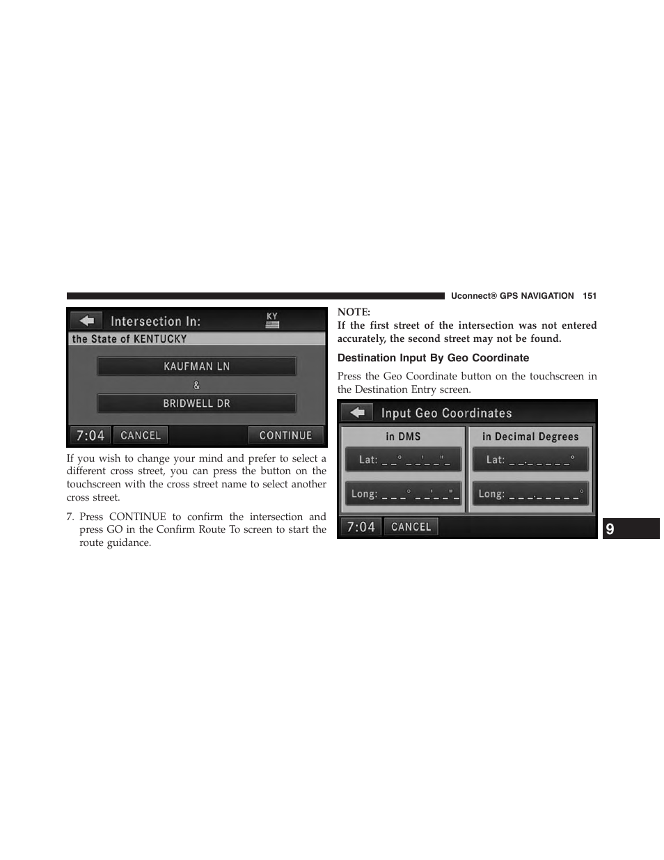 Destination input by geo coordinate | Jeep 2015 Wrangler - Uconnect 730N Manual User Manual | Page 162 / 222