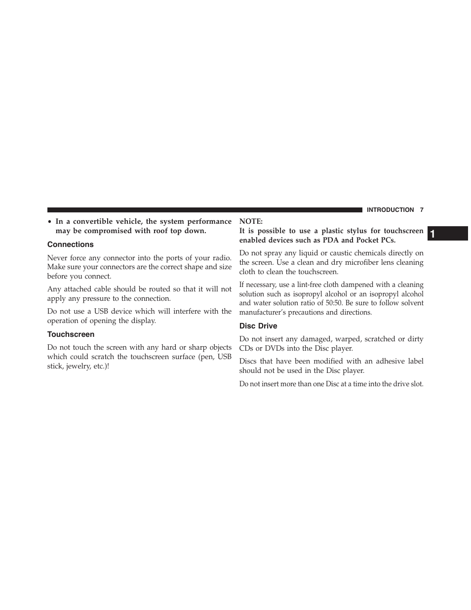 Connections, Touchscreen, Disc drive | Jeep 2015 Wrangler - Uconnect 730N Manual User Manual | Page 18 / 222