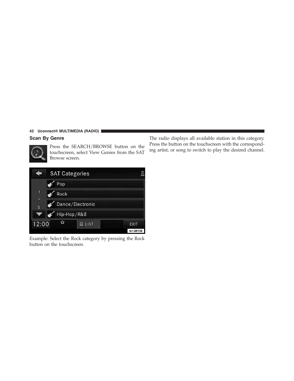 Scan by genre | Jeep 2015 Wrangler - Uconnect 730N Manual User Manual | Page 53 / 222