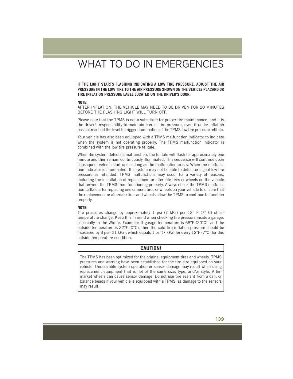 What to do in emergencies | Jeep 2015 Wrangler - User Guide User Manual | Page 111 / 164