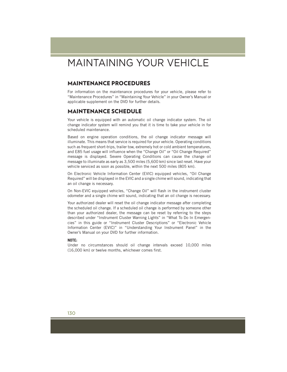 Maintenance procedures, Maintenance schedule, Maintenance procedures maintenance schedule | Maintaining your vehicle | Jeep 2015 Wrangler - User Guide User Manual | Page 132 / 164