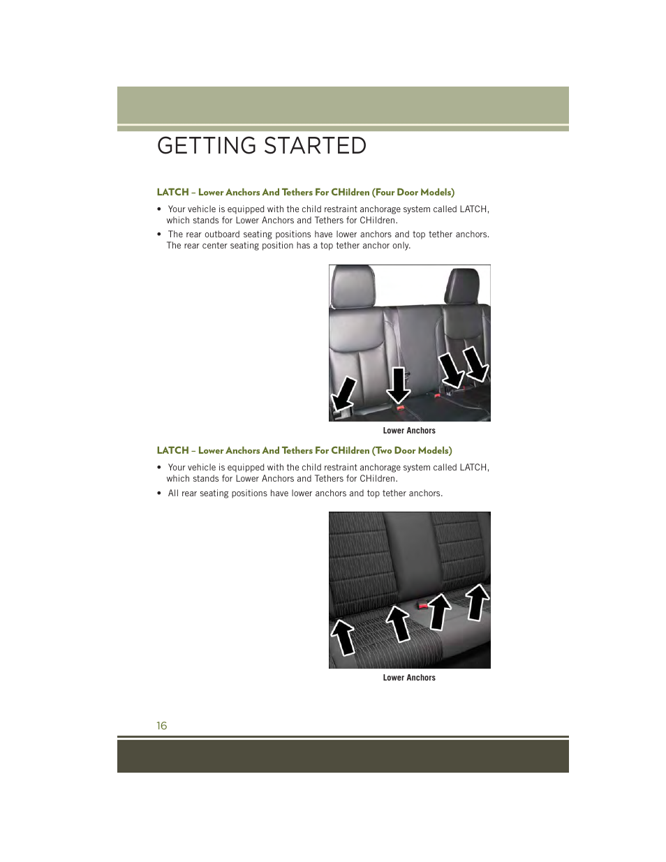 Getting started | Jeep 2015 Wrangler - User Guide User Manual | Page 18 / 164