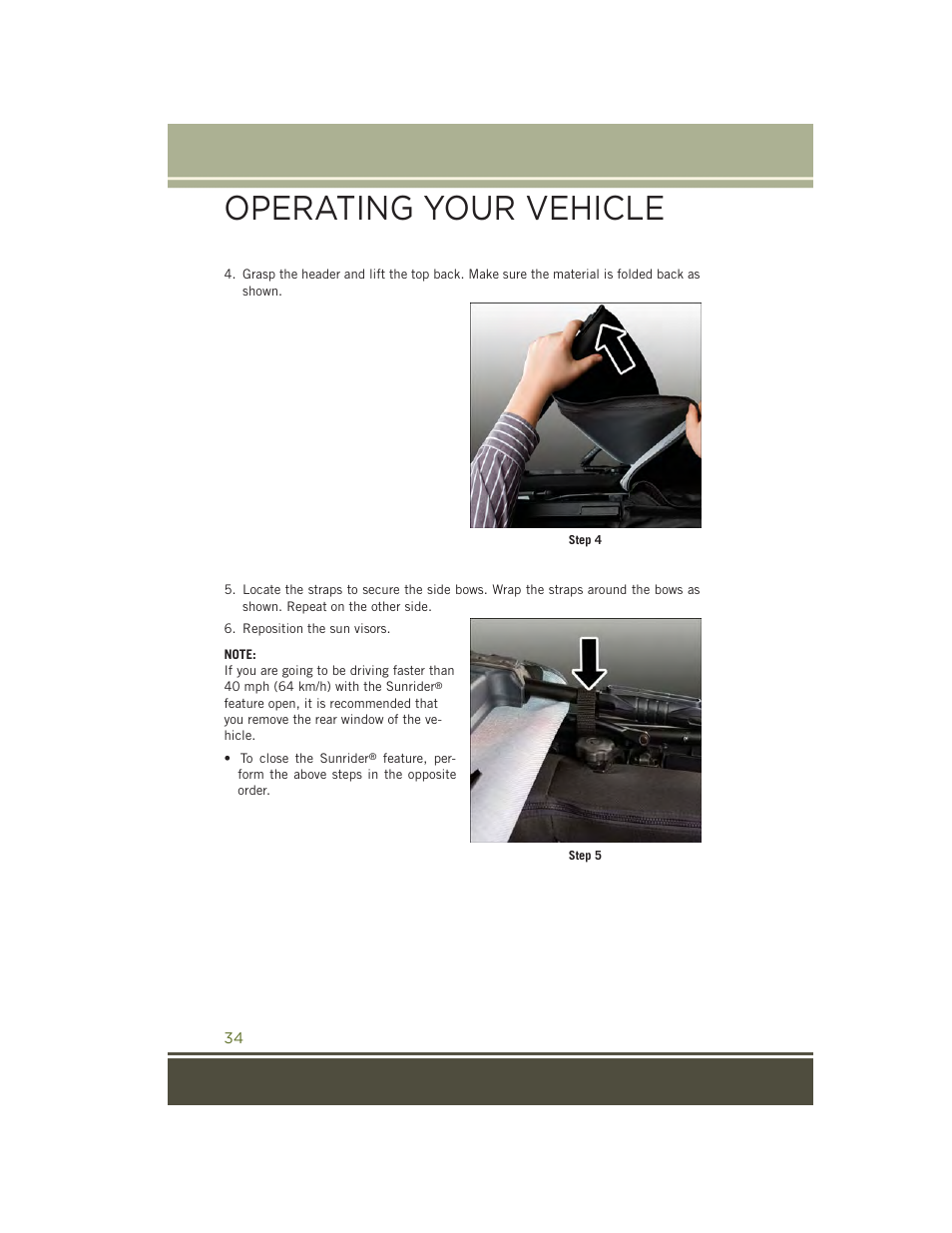 Operating your vehicle | Jeep 2015 Wrangler - User Guide User Manual | Page 36 / 164