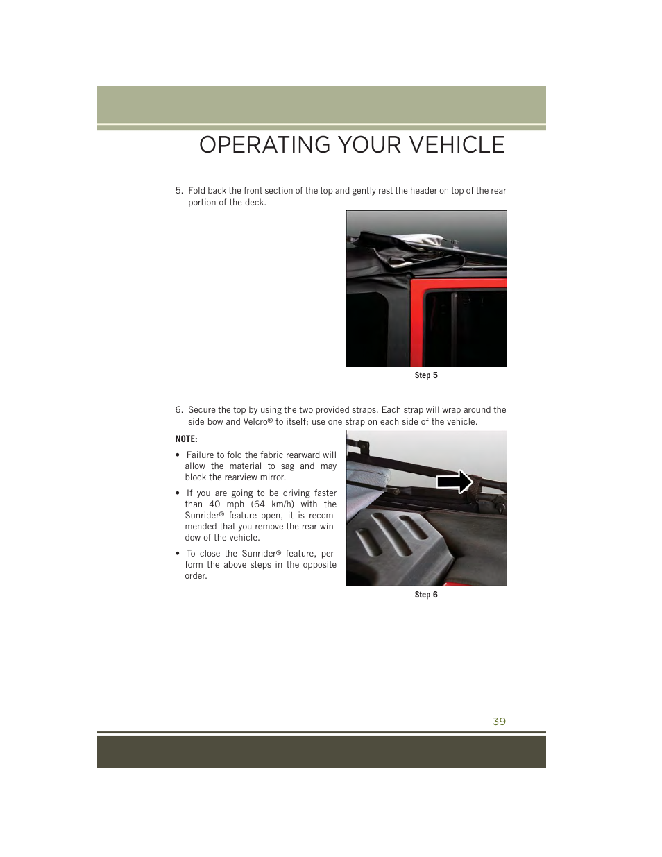 Operating your vehicle | Jeep 2015 Wrangler - User Guide User Manual | Page 41 / 164