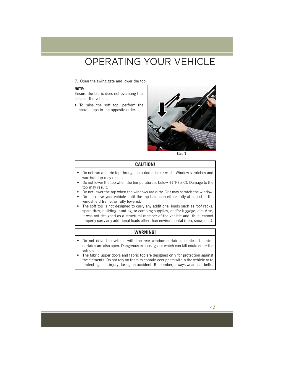 Operating your vehicle | Jeep 2015 Wrangler - User Guide User Manual | Page 45 / 164