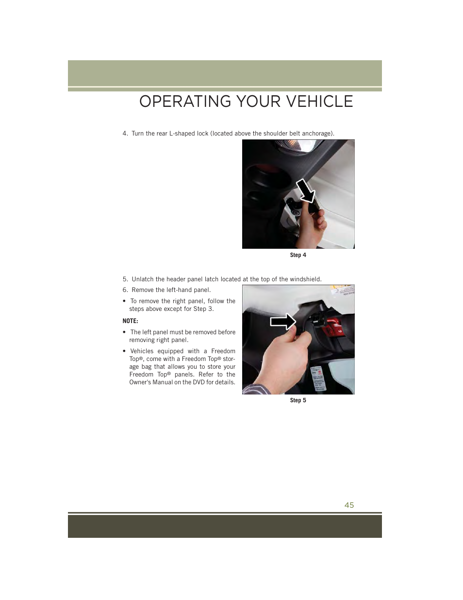 Operating your vehicle | Jeep 2015 Wrangler - User Guide User Manual | Page 47 / 164