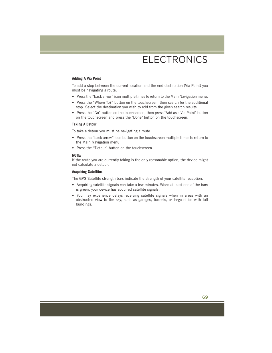 Electronics | Jeep 2015 Wrangler - User Guide User Manual | Page 71 / 164