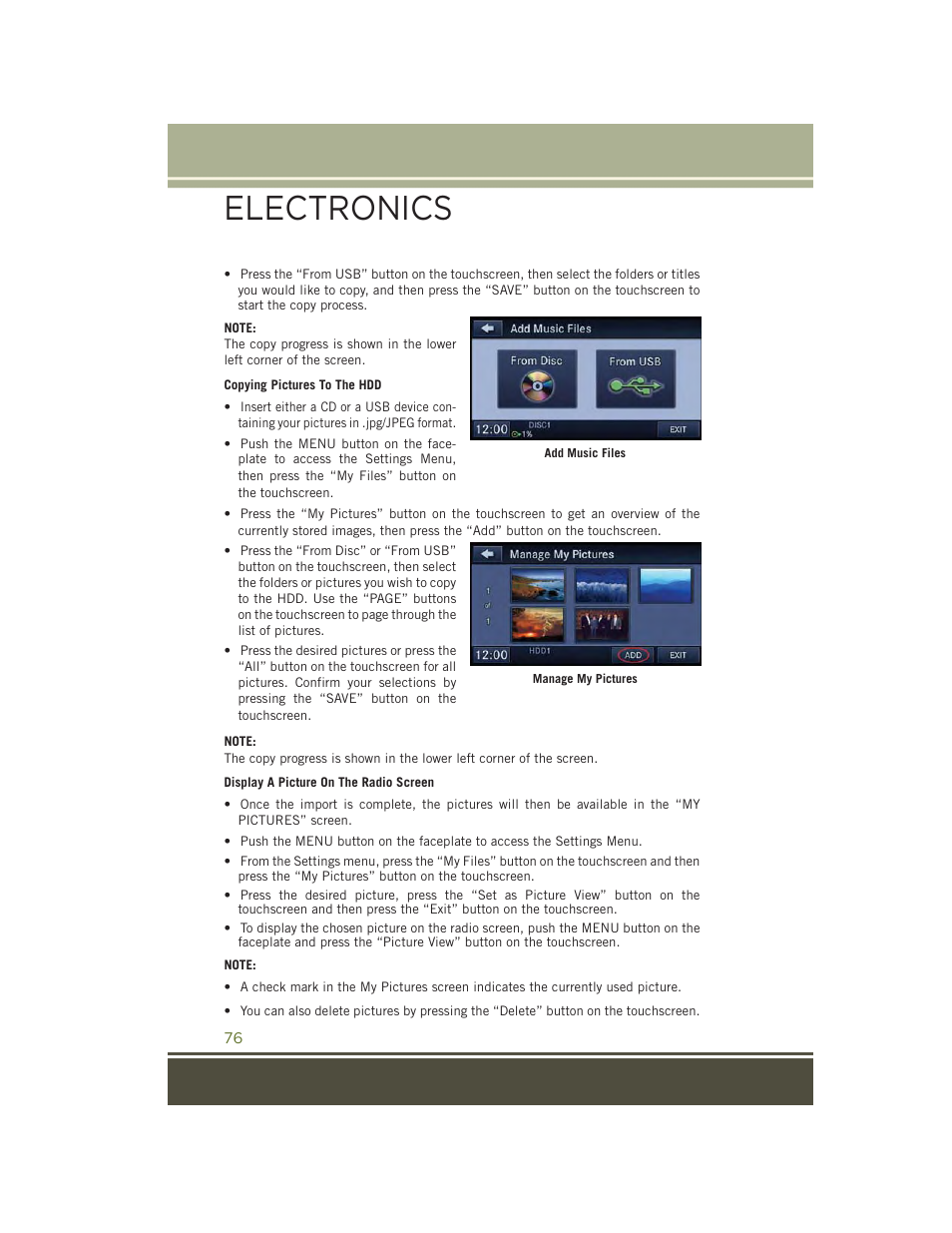 Electronics | Jeep 2015 Wrangler - User Guide User Manual | Page 78 / 164
