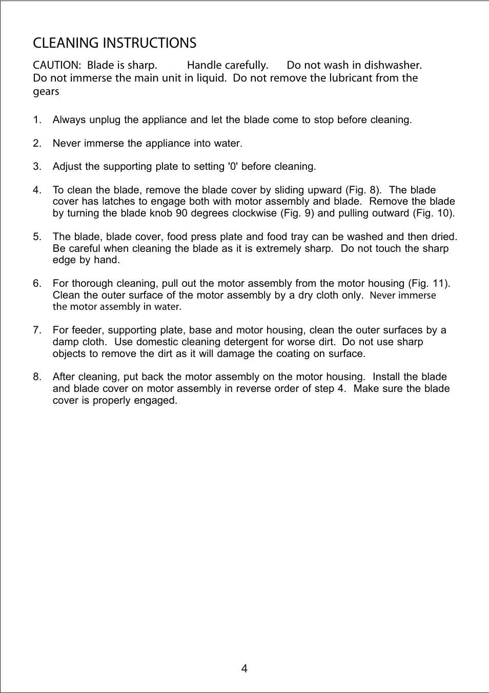 Cleaning instructions | Bravetti PLATINUM PRO BKS600 User Manual | Page 5 / 10