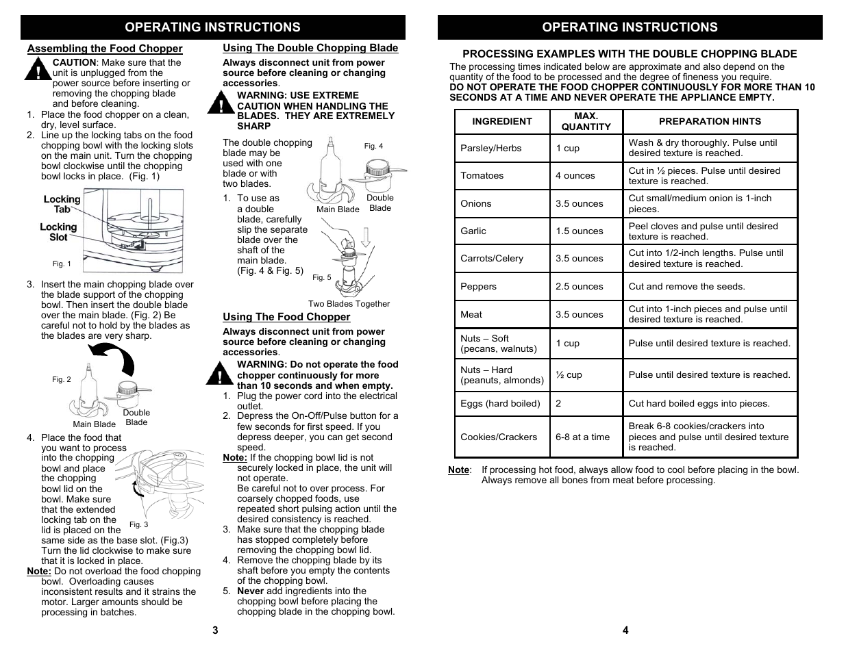 Operating instructions | Bravetti QUADE BLADE K4702H User Manual | Page 4 / 4