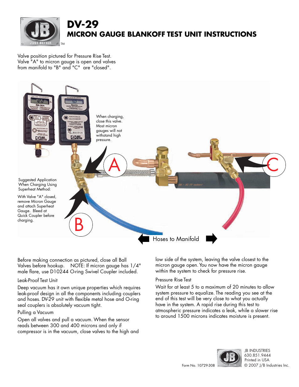 Just Better DV-29 User Manual | 1 page