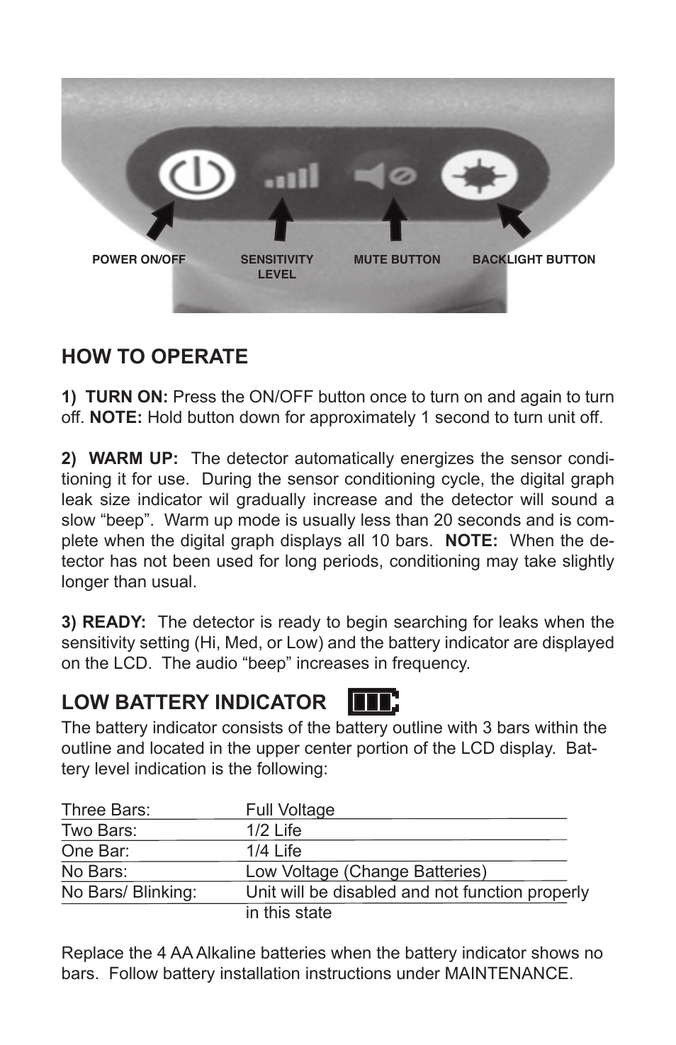 How to operate | Just Better LD-5000 Prowler Leak Detector User Manual | Page 3 / 8