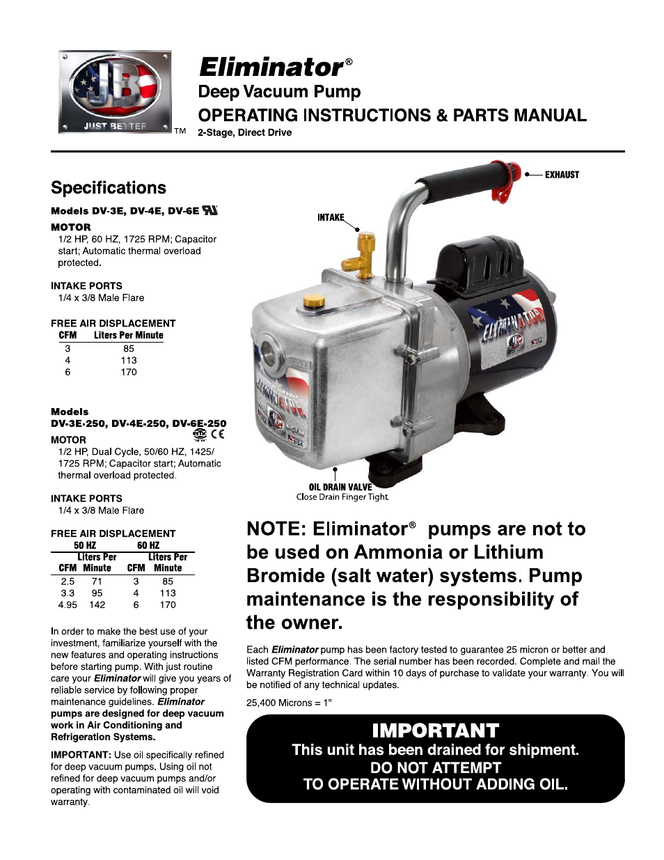 Just Better Eliminator Deep User Manual | 4 pages