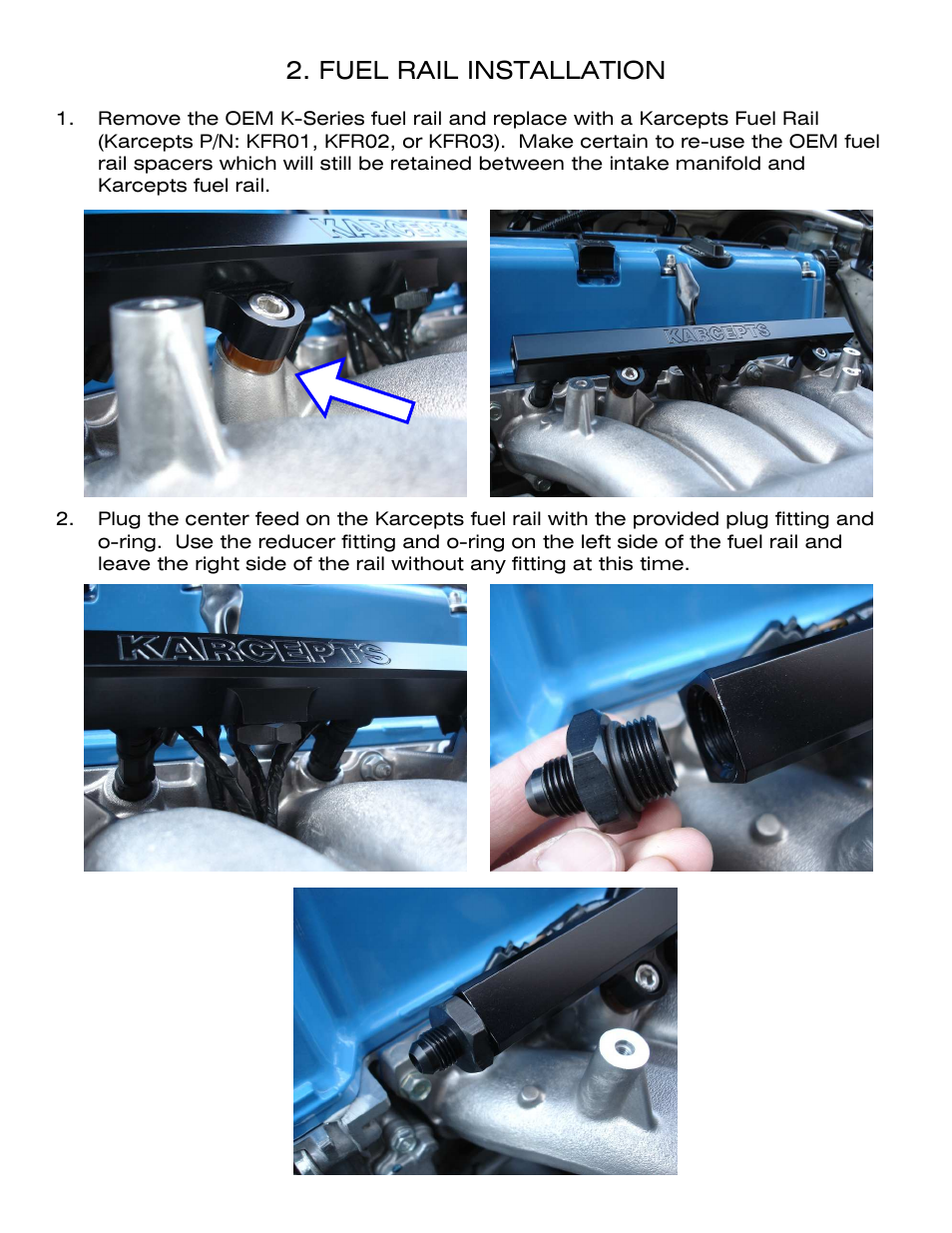 Fuel rail installation | Karcepts KFL02 User Manual | Page 4 / 12