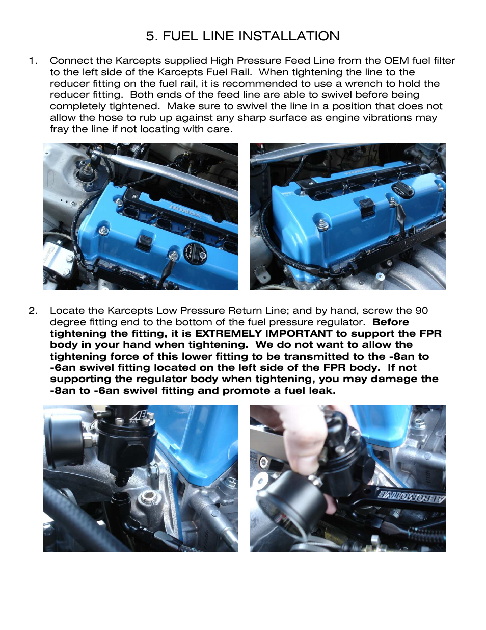 Fuel line installation | Karcepts KFL02 User Manual | Page 8 / 12