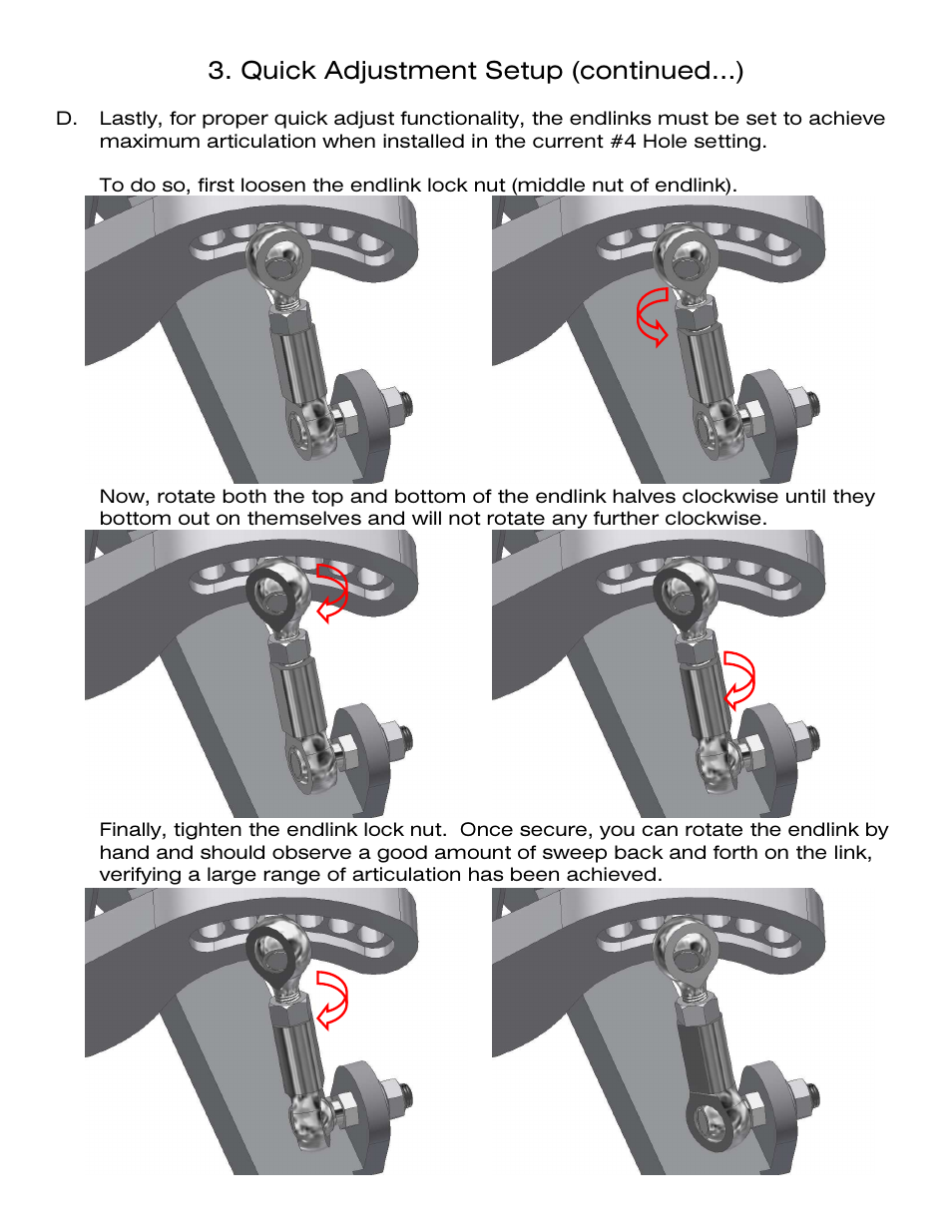 Quick adjustment setup (continued...) | Karcepts KFSB-AP-XX User Manual | Page 10 / 13