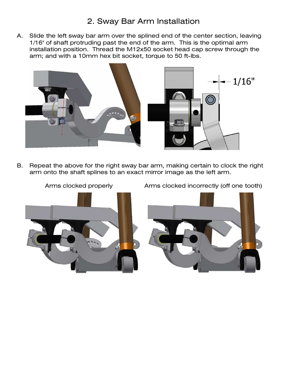 Sway bar arm installation | Karcepts KFSB-AP-XX User Manual | Page 6 / 13