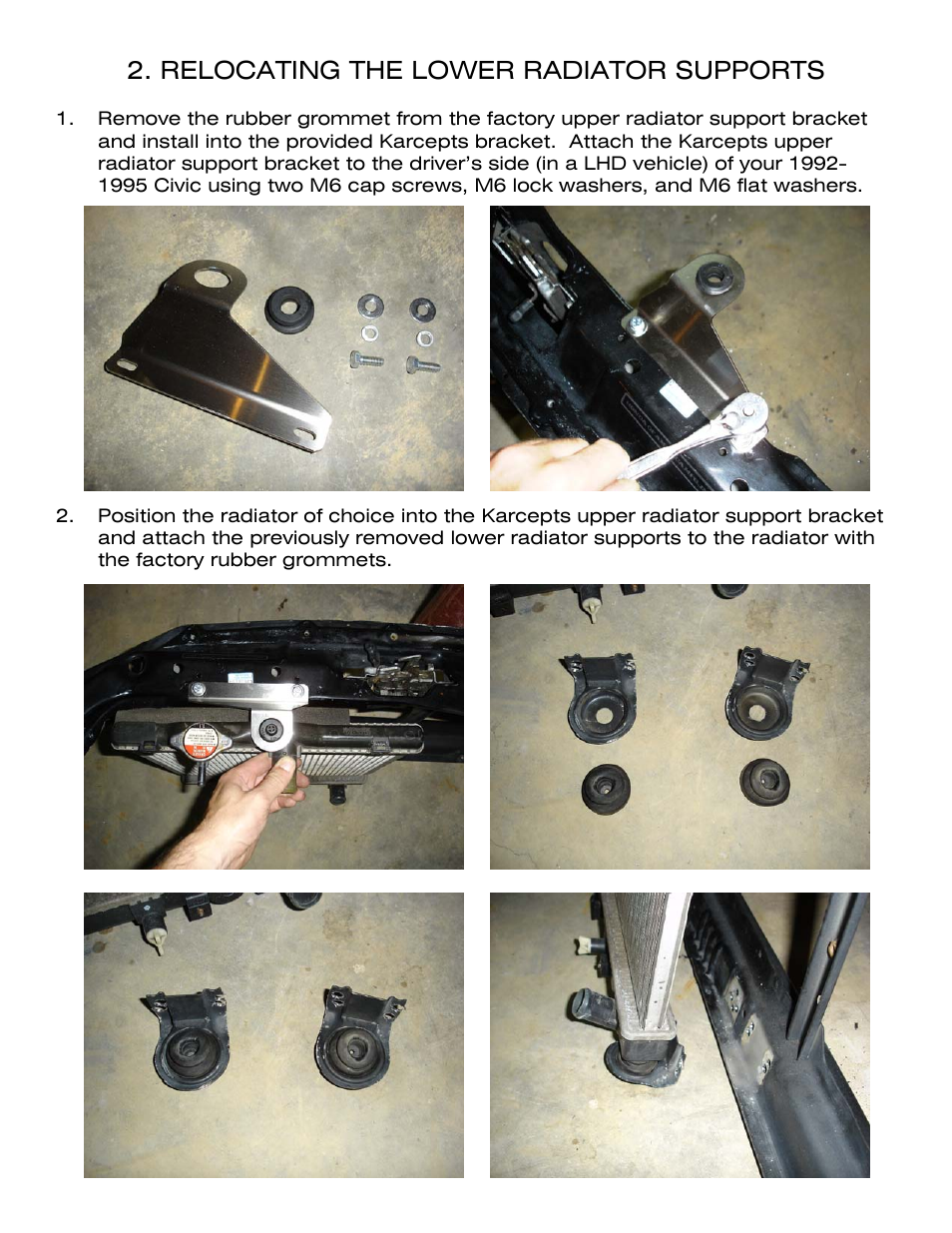 Relocating the lower radiator supports | Karcepts KRB01 User Manual | Page 4 / 8