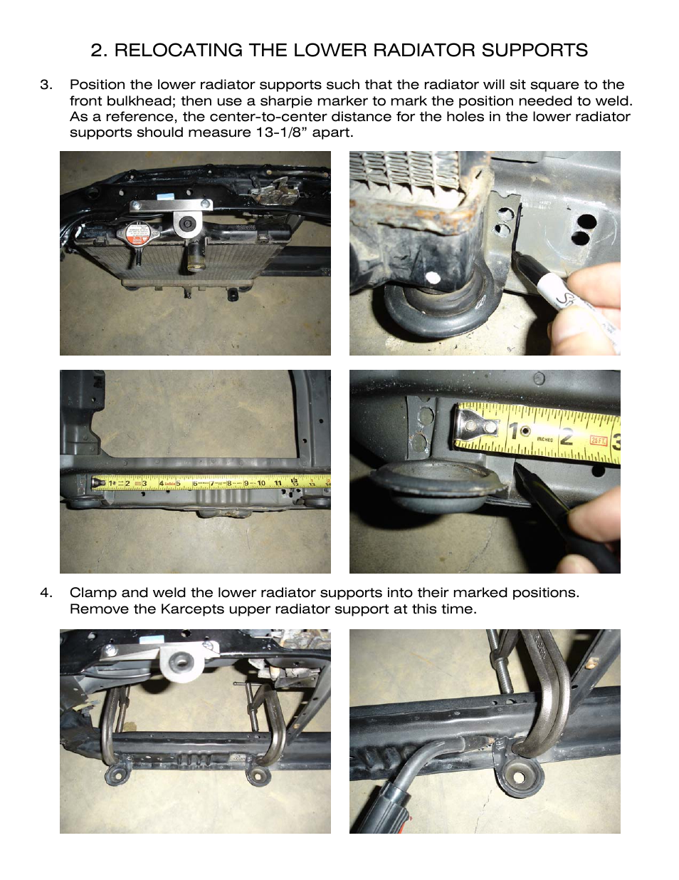Relocating the lower radiator supports | Karcepts KRB01 User Manual | Page 5 / 8
