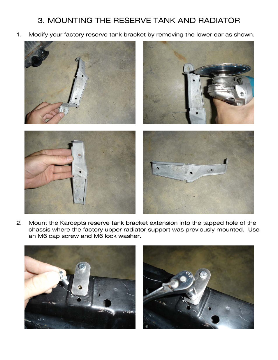 Mounting the reserve tank and radiator | Karcepts KRB01 User Manual | Page 6 / 8