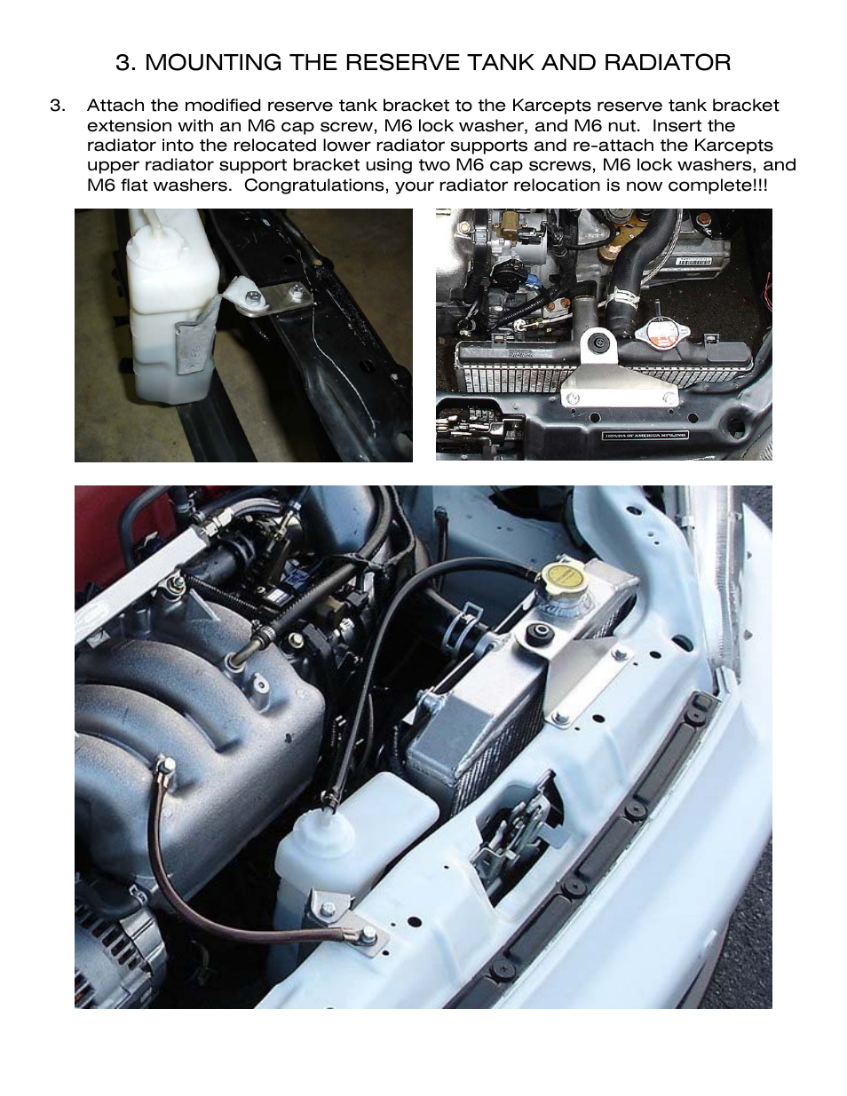 Mounting the reserve tank and radiator | Karcepts KRB01 User Manual | Page 7 / 8