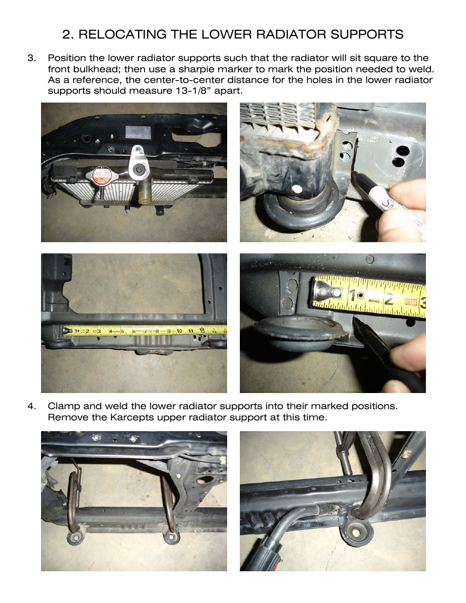 Relocating the lower radiator supports | Karcepts KRB02 User Manual | Page 5 / 8