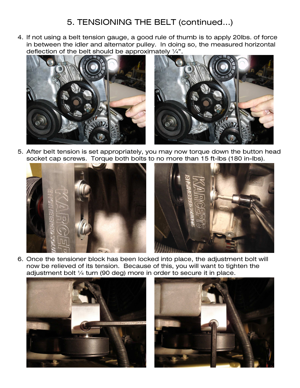 Tensioning the belt (continued…) | Karcepts KPS0X User Manual | Page 10 / 12