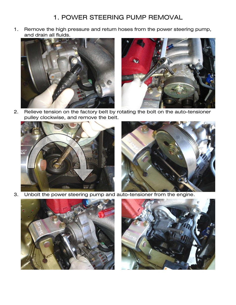 Power steering pump removal | Karcepts KPS0X User Manual | Page 3 / 12
