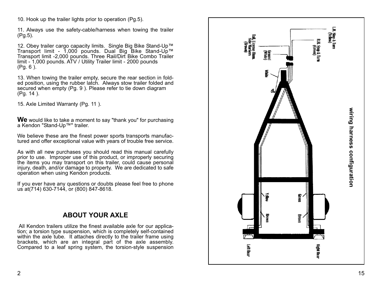 Kendon Stand-Up Trailer User Manual | Page 4 / 10