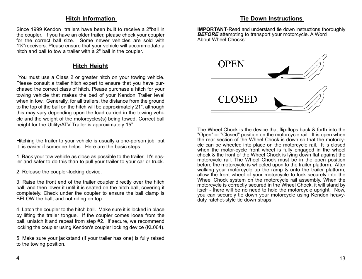 Kendon Stand-Up Trailer User Manual | Page 6 / 10
