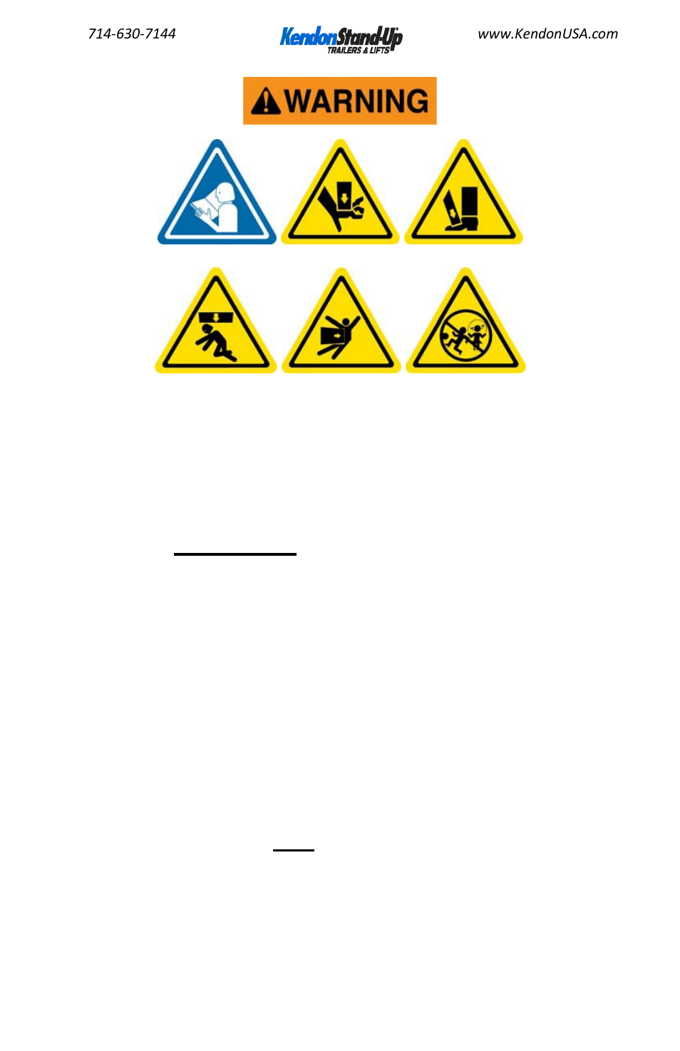 Kendon Single Ride-Up SRL Stand-Up User Manual | Page 18 / 20