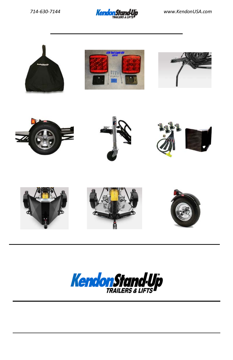 Stand-up™ trailer parts & accessories | Kendon Single Ride-Up SRL Stand-Up User Manual | Page 20 / 20