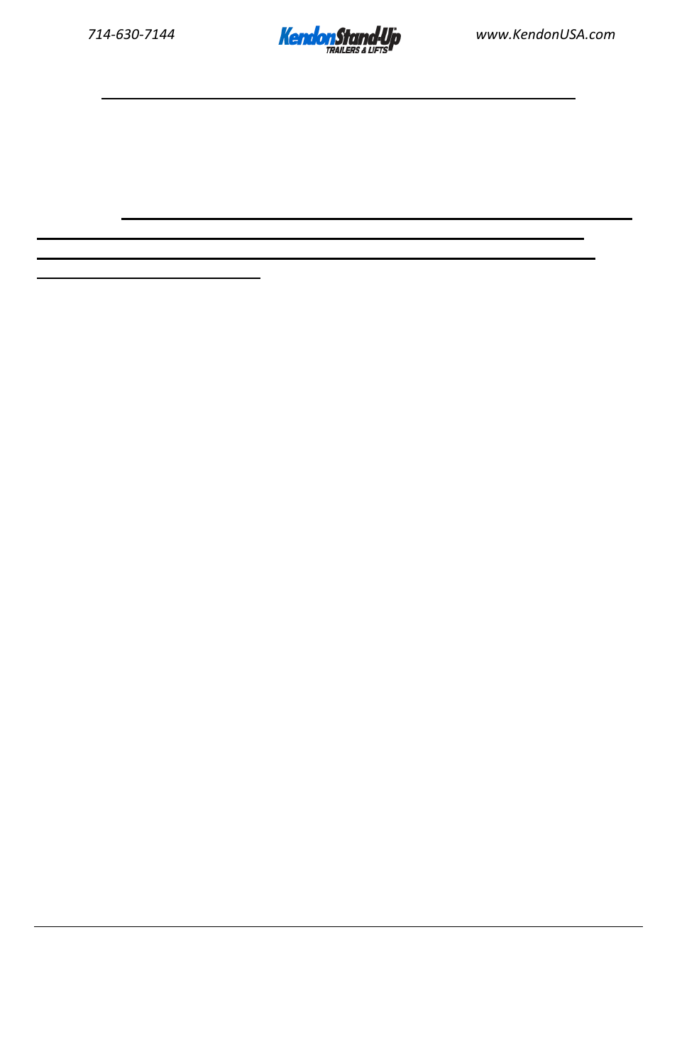 Kendon | Kendon Single Ride-Up SRL Trailer Retrofit Kit User Manual | Page 3 / 12