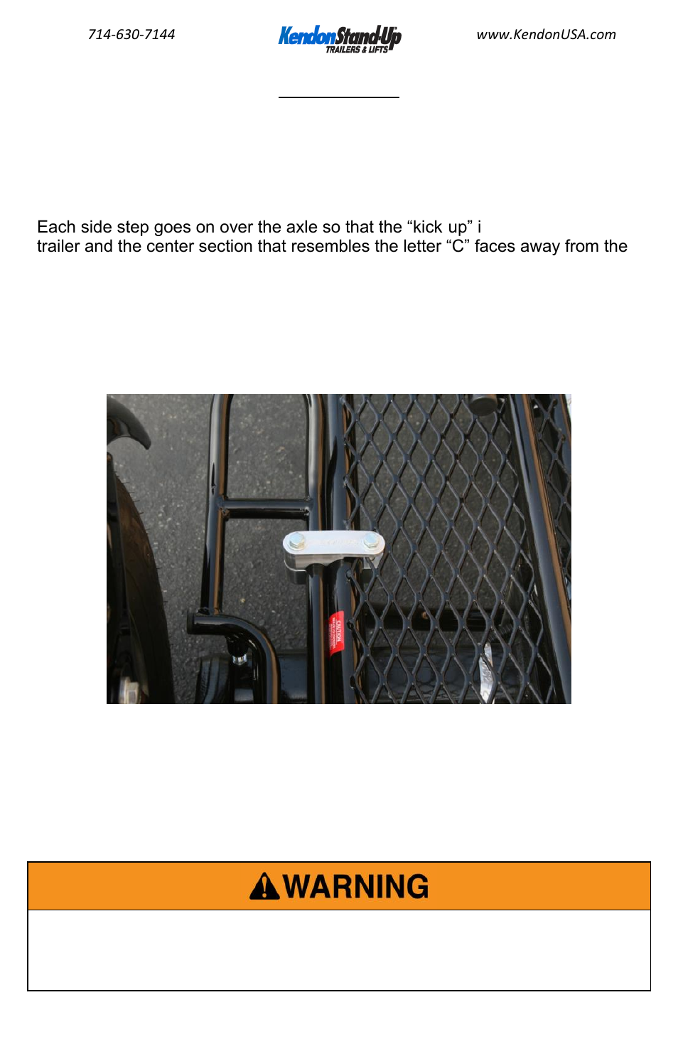 Kendon Dual Ride-Up SRL Trailer Retrofit Kit User Manual | Page 6 / 12