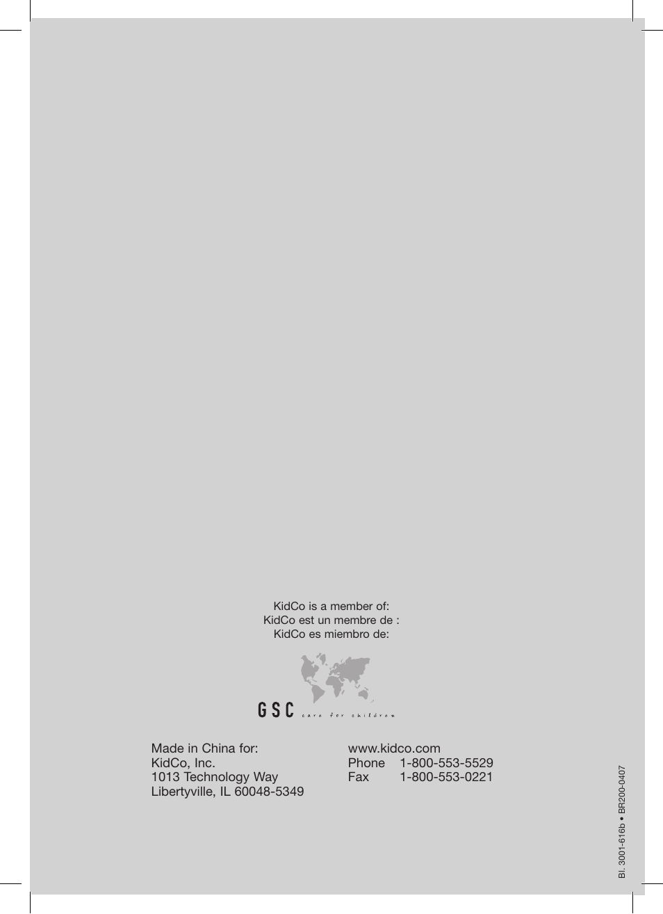 Kidco BR200-User Guide User Manual | Page 16 / 16