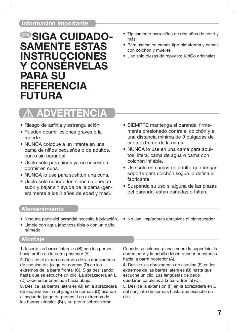 Kidco BR100 User Manual | Page 7 / 16