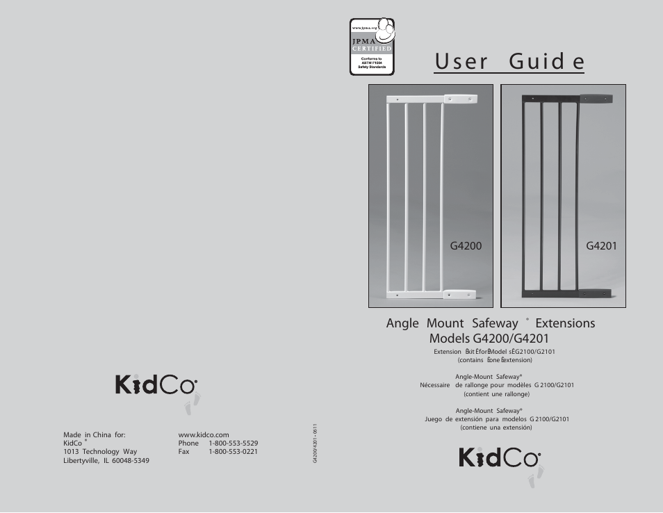 Kidco G4201 User Manual | 4 pages